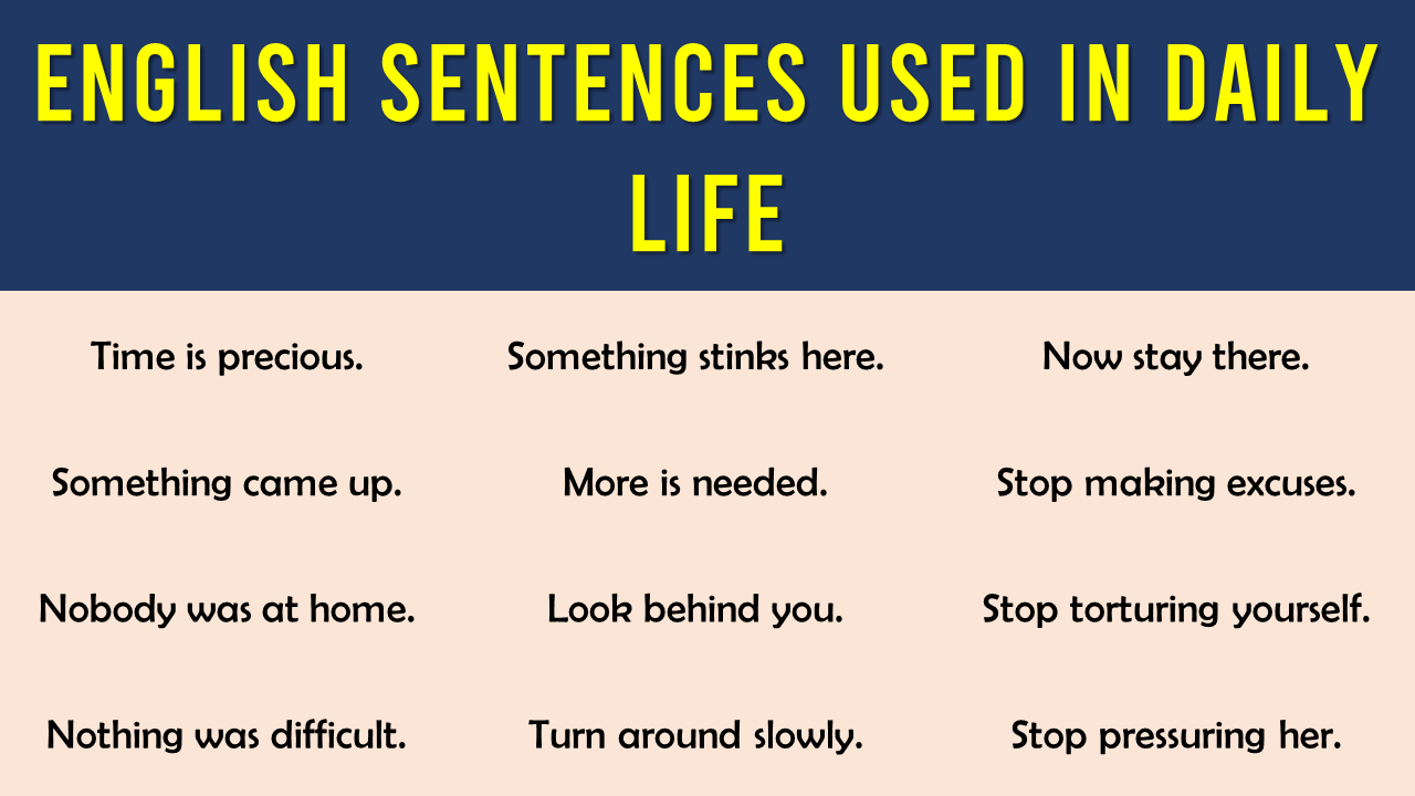 65 English Sentences You Can Use Everyday Life | Download PDF Book