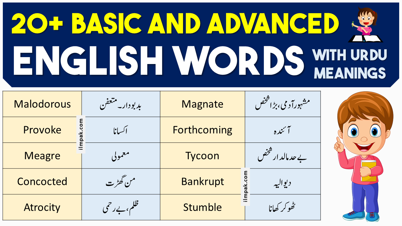 Basic and Advanced English Words with Urdu Meanings | PDF