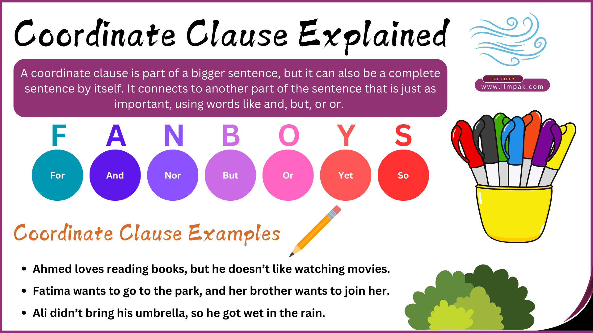 Coordinate Clause Explained in English with Examples